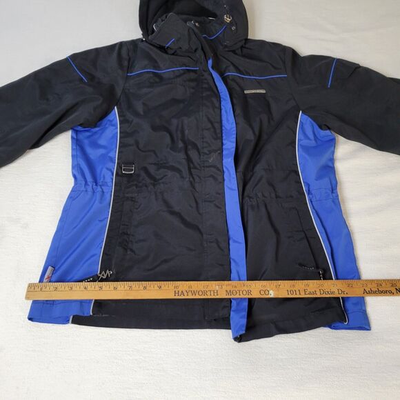 ZeroXposure Jacket Coat Medium Black and Blue Removable Hood Lightweight Fleece - Picture 11 of 16